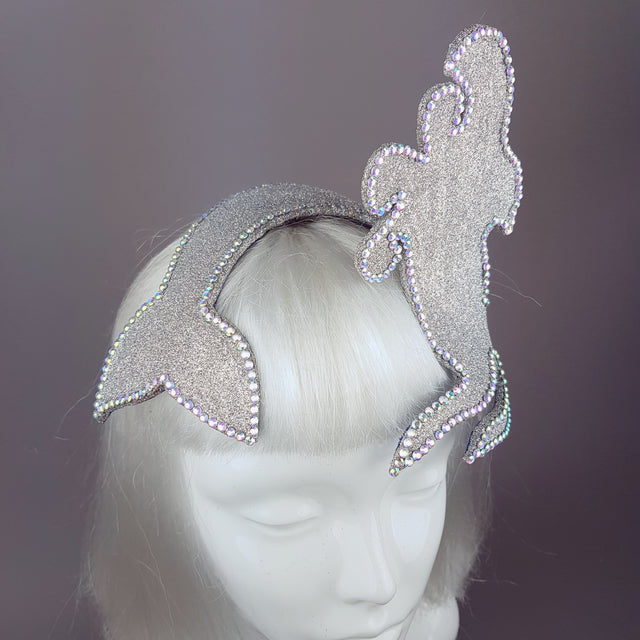 "Million Dollar Mermaid" Vintage Inspired Silver Fascinator