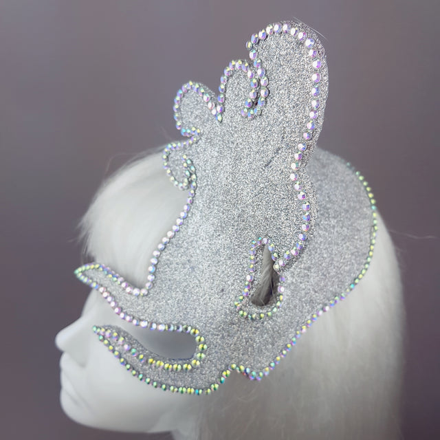 "Million Dollar Mermaid" Vintage Inspired Silver Fascinator