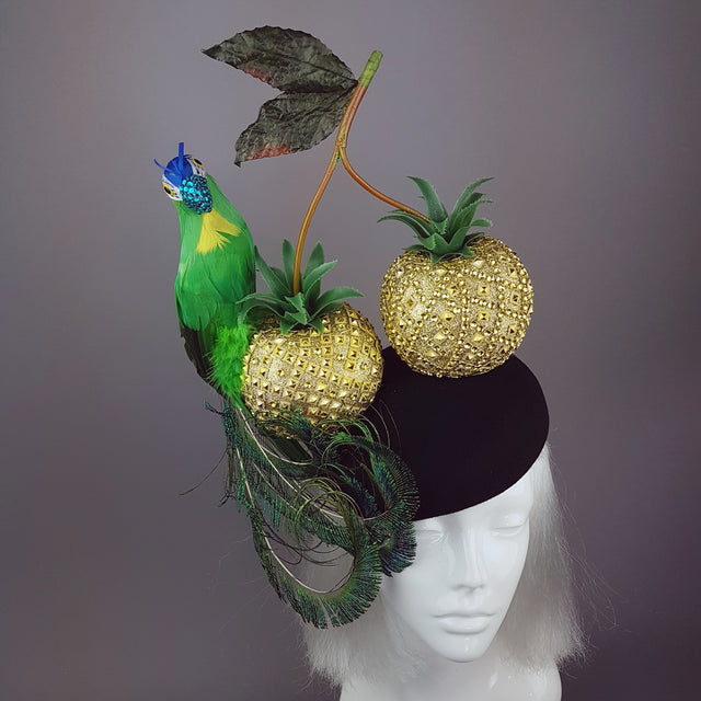 "Exotic" Giant Golden Pineapple Cherry Parrot Hat