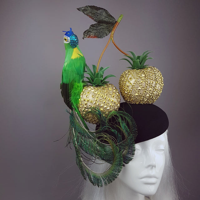"Exotic" Giant Golden Pineapple Cherry Parrot Hat