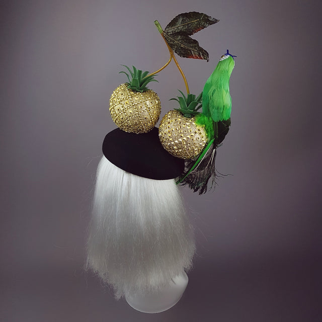 "Exotic" Giant Golden Pineapple Cherry Parrot Hat