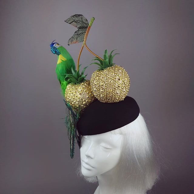"Exotic" Giant Golden Pineapple Cherry Parrot Hat