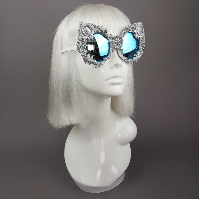 "Versailles" Silver Filigree Ornate Sunglasses