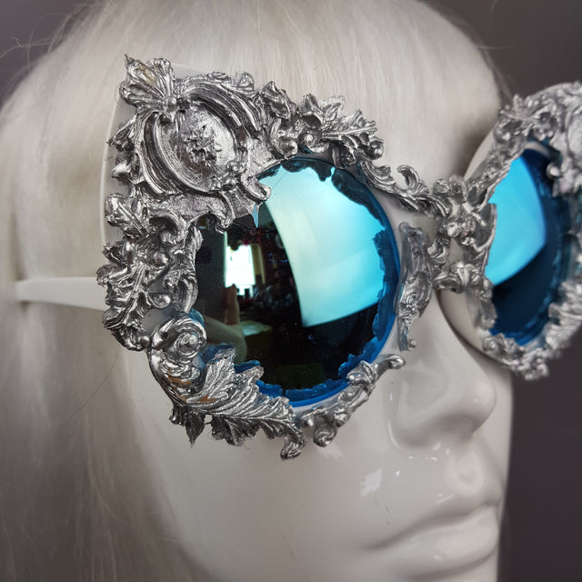 "Versailles" Silver Filigree Ornate Sunglasses