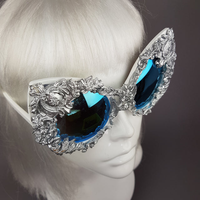 "Versailles" Silver Filigree Ornate Sunglasses