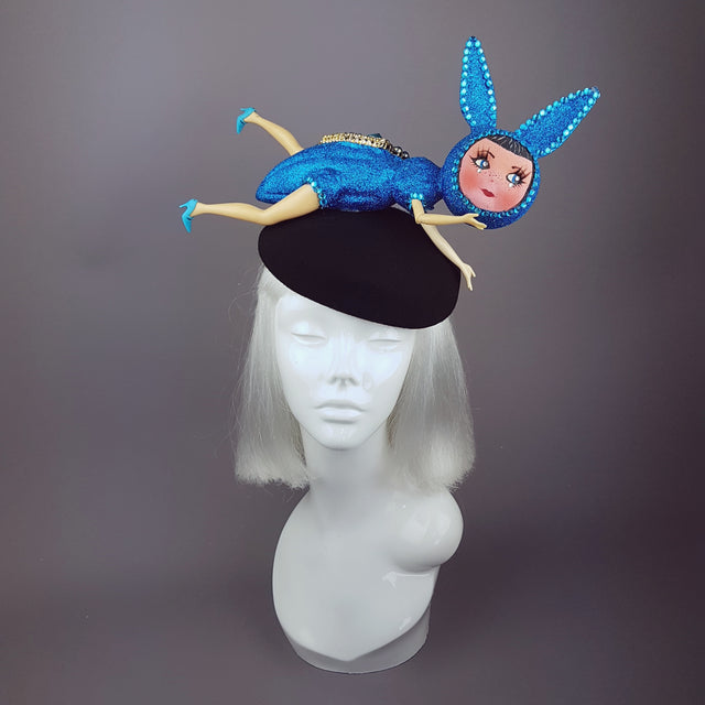 "Moment de Rêve" Surreal Insect Blue Doll Face Hat