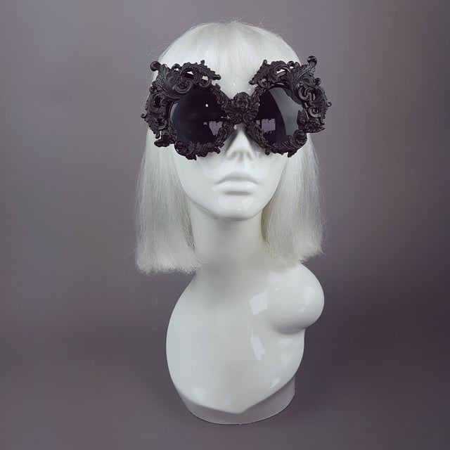"Sacré Cœur" Black Filigree Ornate Sunglasses