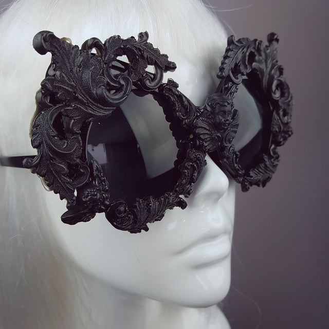 "Sacré Cœur" Black Filigree Ornate Sunglasses
