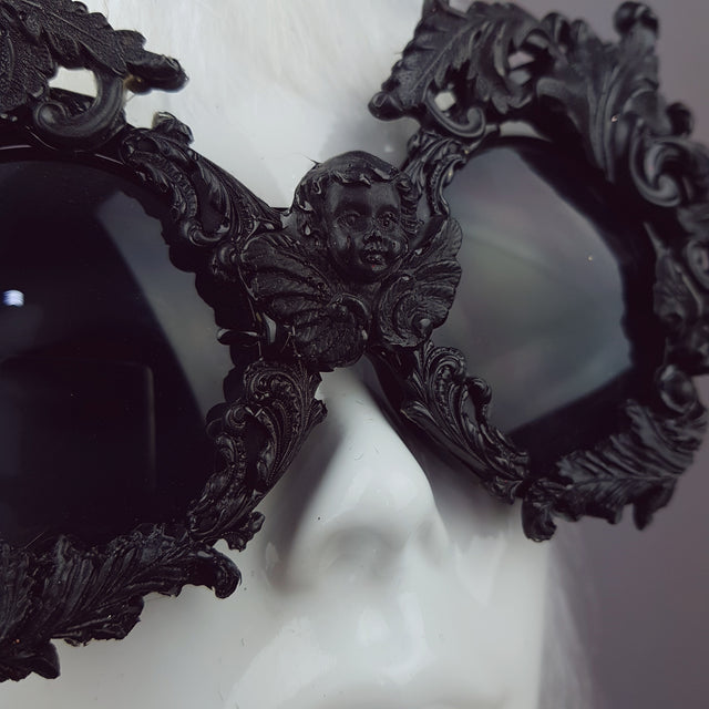 "Sacré Cœur" Black Filigree Ornate Sunglasses