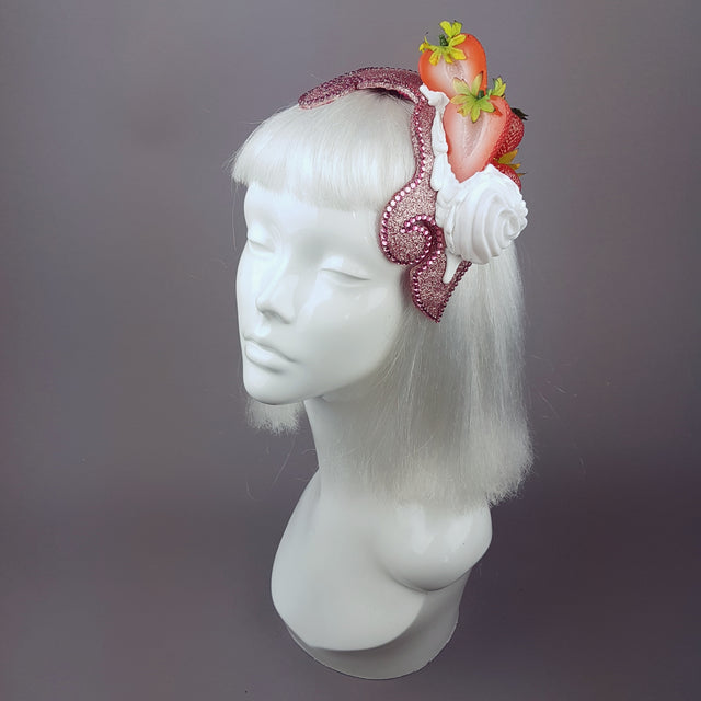 "Whipped" Strawberries & Cream Vintage Style Hat