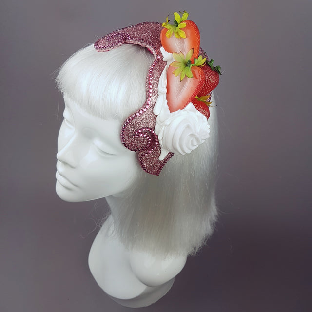 "Whipped" Strawberries & Cream Vintage Style Hat
