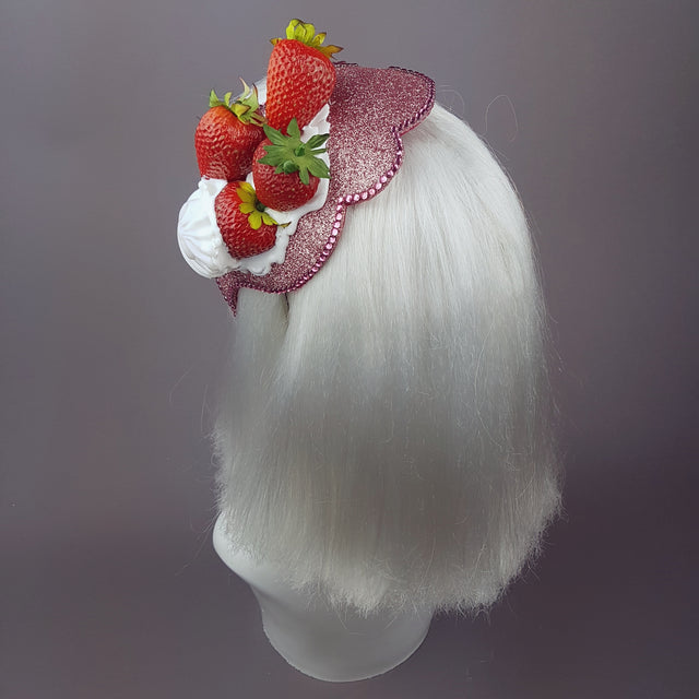 "Whipped" Strawberries & Cream Vintage Style Hat