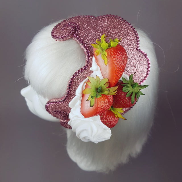 "Whipped" Strawberries & Cream Vintage Style Hat