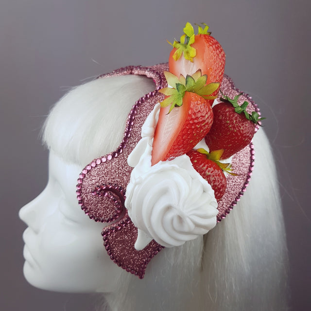 "Whipped" Strawberries & Cream Vintage Style Hat