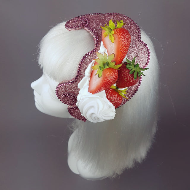 "Whipped" Strawberries & Cream Vintage Style Hat