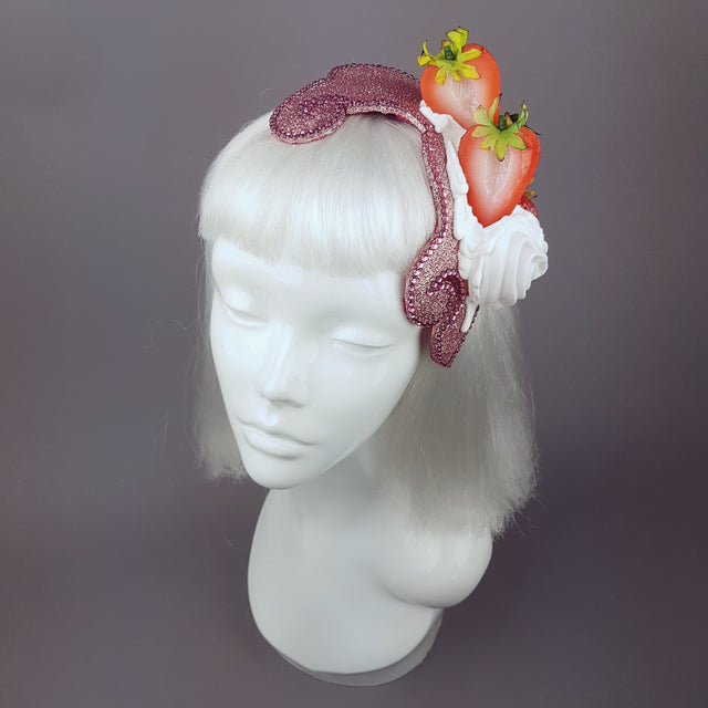 "Whipped" Strawberries & Cream Vintage Style Hat