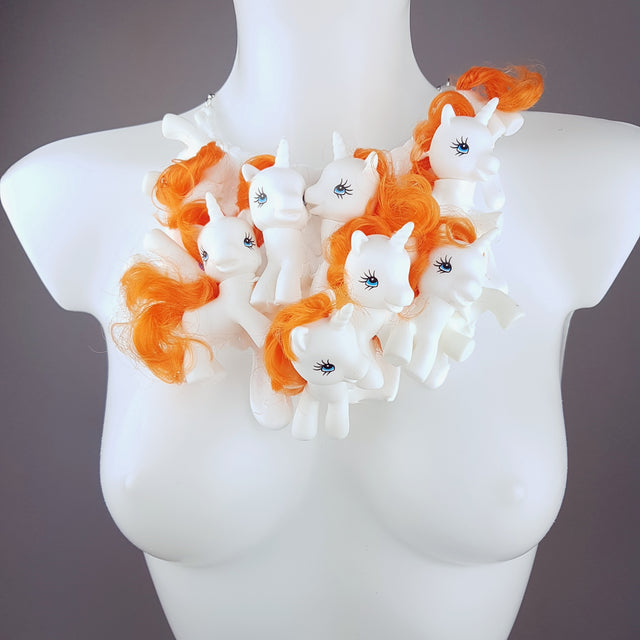 "Mes Petits Chavaux" White Pony Neckpiece