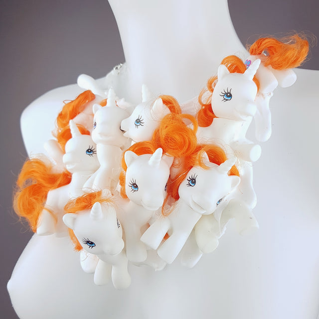 "Mes Petits Chavaux" White Pony Neckpiece
