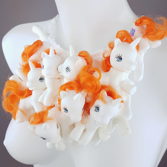 "Mes Petits Chavaux" White Pony Neckpiece