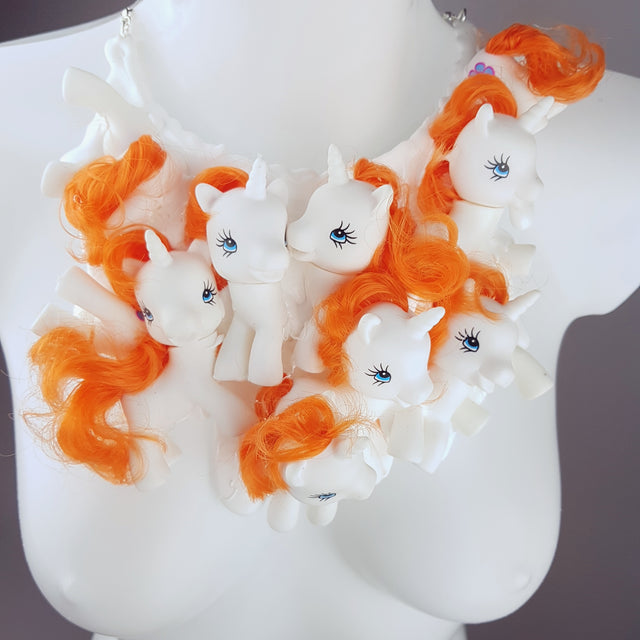 "Mes Petits Chavaux" White Pony Neckpiece