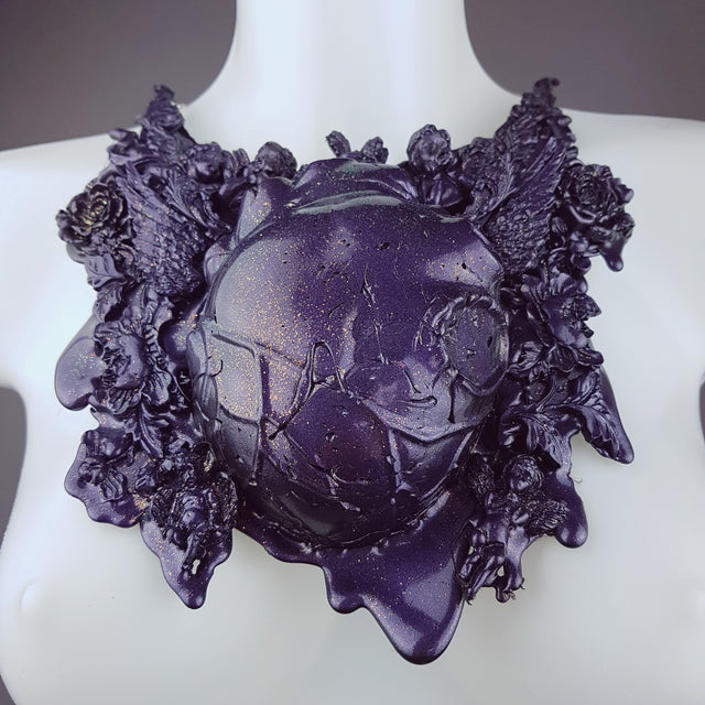 "Mechanical Heart" Deep Purple Filigree Neckpiece