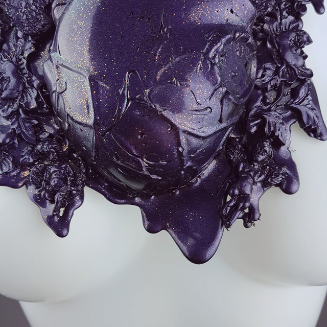 "Mechanical Heart" Deep Purple Filigree Neckpiece
