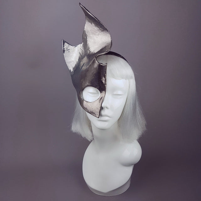 "Fire & Ice" Metallic Silver Half Mask