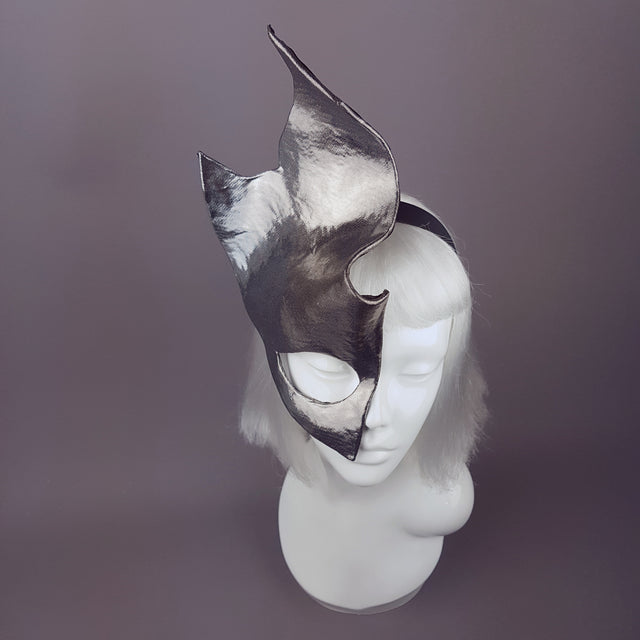 "Fire & Ice" Metallic Silver Half Mask
