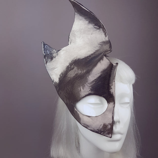 "Fire & Ice" Metallic Silver Half Mask