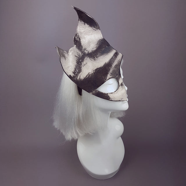 "Fire & Ice" Metallic Silver Half Mask