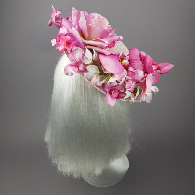 "Blossom" Pink Orchid Rose Royal Ascot Hat