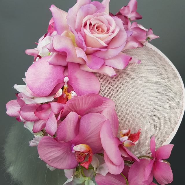"Blossom" Pink Orchid Rose Royal Ascot Hat