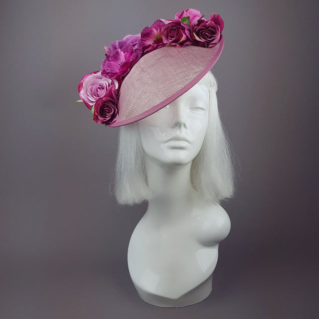 "Liliana" Purple Pink Royal Ascot Floral Hat