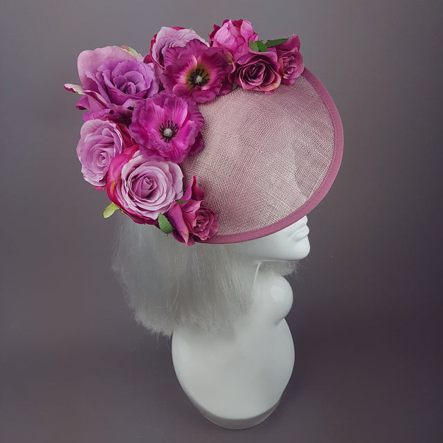 "Liliana" Purple Pink Royal Ascot Floral Hat