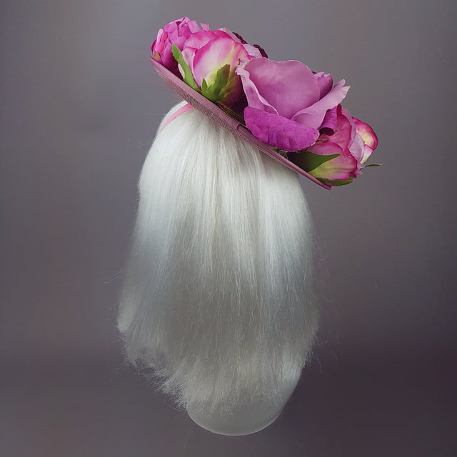 "Liliana" Purple Pink Royal Ascot Floral Hat
