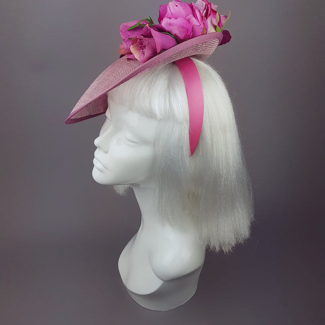 "Liliana" Purple Pink Royal Ascot Floral Hat