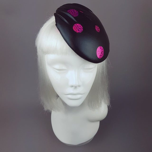 "Disco" Black and Fuchsia Pink Sequin Hat