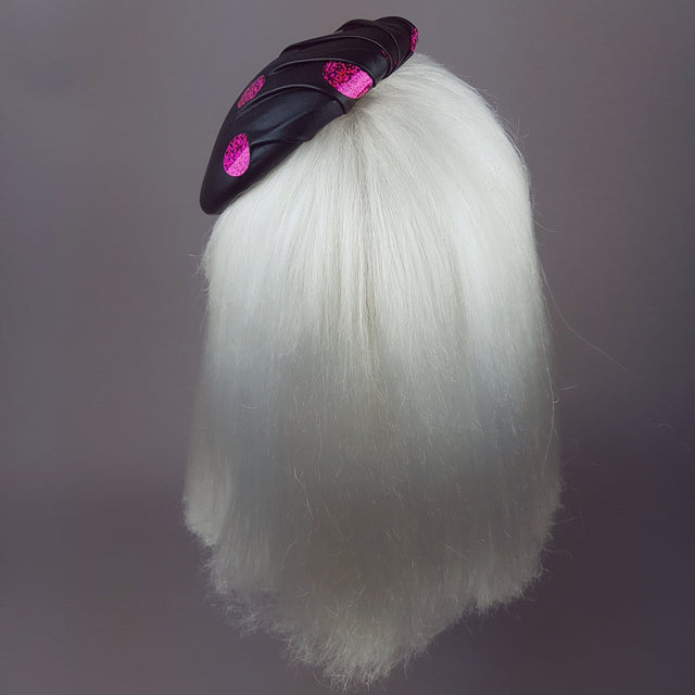 "Disco" Black and Fuchsia Pink Sequin Hat