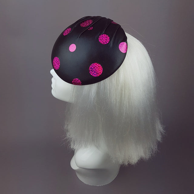 "Disco" Black and Fuchsia Pink Sequin Hat