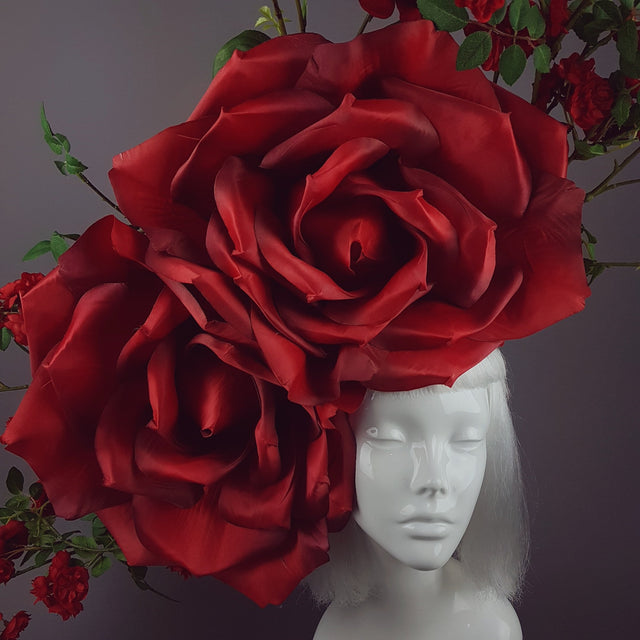 "Wild Roses" Giant Red Rose Hat