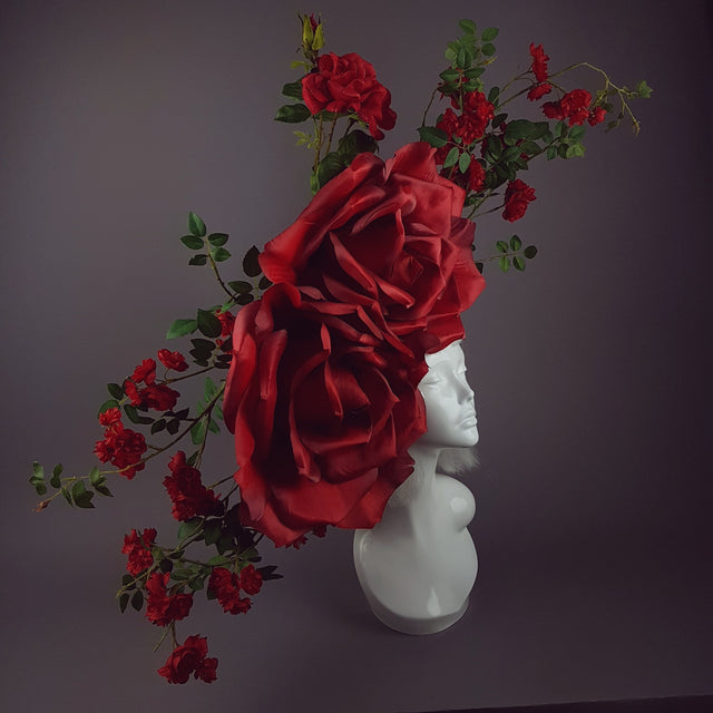 "Wild Roses" Giant Red Rose Hat