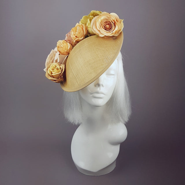 "Fiore" Gold Floral Royal Ascot Hat