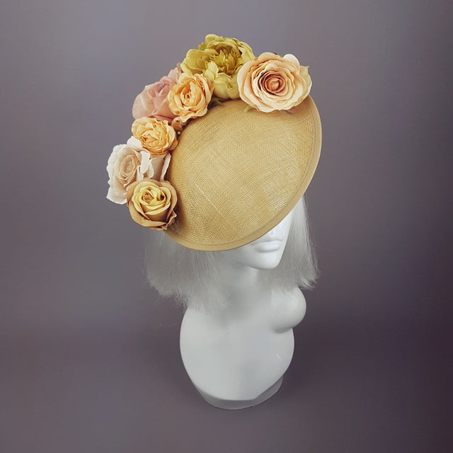 "Fiore" Gold Floral Royal Ascot Hat