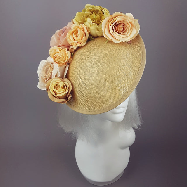 "Fiore" Gold Floral Royal Ascot Hat