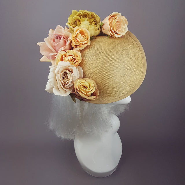 "Fiore" Gold Floral Royal Ascot Hat