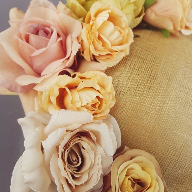 "Fiore" Gold Floral Royal Ascot Hat