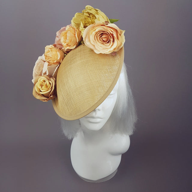 "Fiore" Gold Floral Royal Ascot Hat