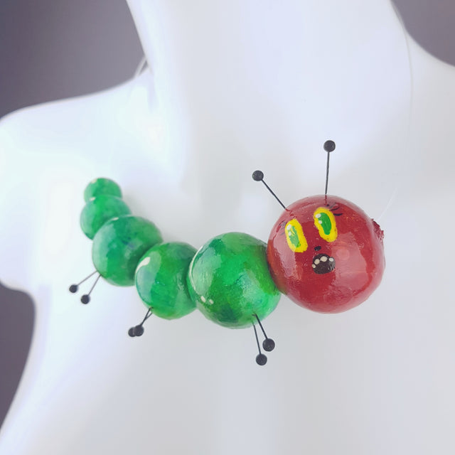"The Hungry Caterpillar" Quirky Art Necklace