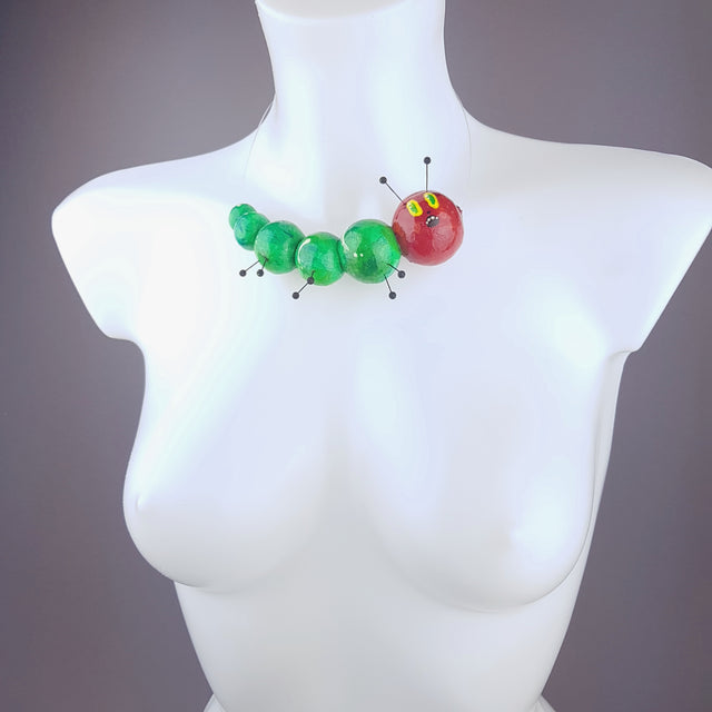 "The Hungry Caterpillar" Quirky Art Necklace