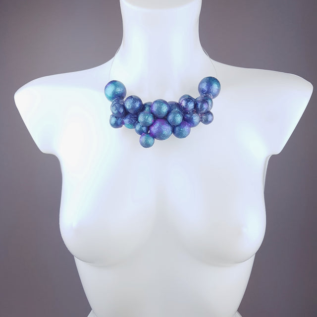 "Mermaid" Iridescent Blue Bubble Necklace